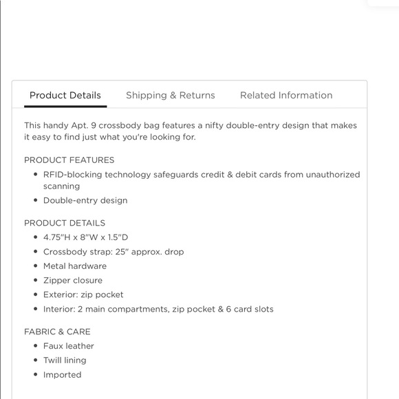 Apt. 9 Blocking Double Entry Crossbody Wallet - Picture 6 of 6